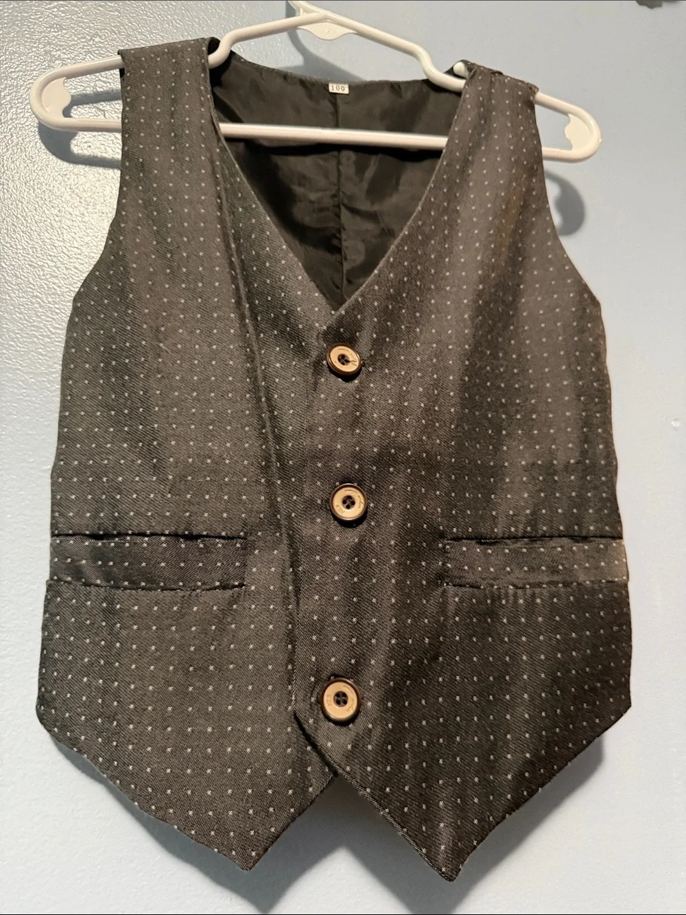Children's Black Pindot Dress Vest - Unbranded